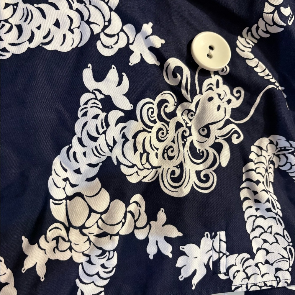 Lilly Pulitzer Navy and White Patterned Shirt